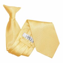 Pale Yellow Plain Satin Clip On Tie