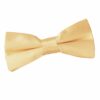 Pale Yellow Plain Satin Pre-Tied Bow Tie for Boys