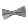 Platinum Plain Satin Pre-Tied Bow Tie for Boys