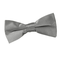 Platinum Plain Satin Pre-Tied Bow Tie for Boys