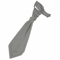 Platinum Plain Satin Pre-Tied Wedding Cravat for Boys