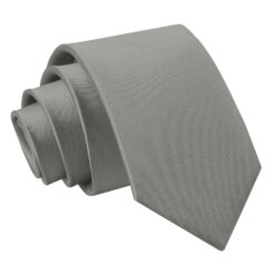Platinum Plain Satin Regular Tie for Boys