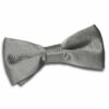 Platinum Plain Satin Pre-Tied Bow Tie