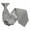 Platinum Plain Satin Clip On Tie