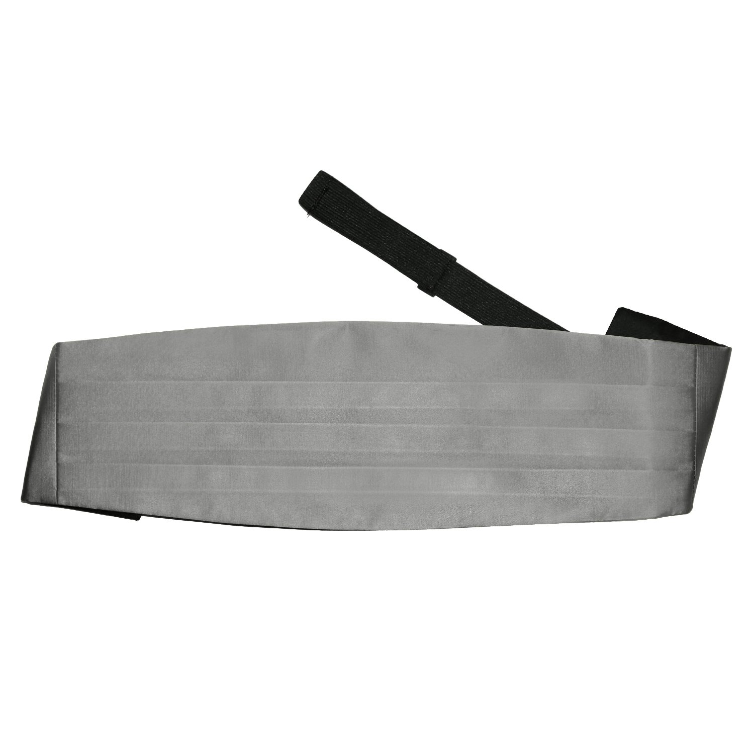 Men's Plain Platinum Satin Cummerbund