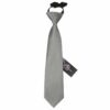 Platinum Plain Satin Elasticated Tie For Boys
