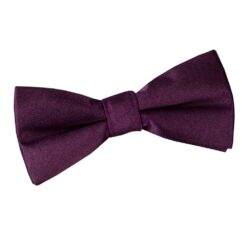 Plum Plain Satin Pre-Tied Bow Tie for Boys Plum Plain Satin Pre-Tied Bow Tie for Boys
