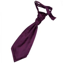 Plum Plain Satin Pre-Tied Wedding Cravat for Boys Plum Plain Satin Pre-Tied Wedding Cravat for Boys