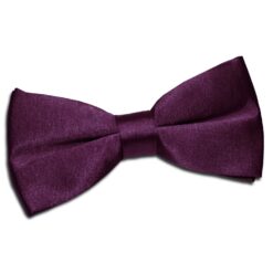 Plum Plain Satin Pre-Tied Bow Tie Plum Plain Satin Pre-Tied Bow Tie