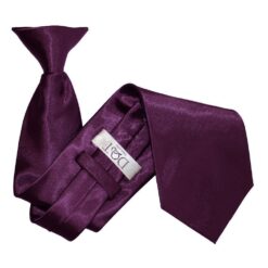 Plum Plain Satin Clip On Tie Plum Plain Satin Clip On Tie