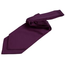 Plum Plain Satin Self-Tie Wedding Cravat Plum Plain Satin Self-Tie Wedding Cravat