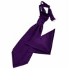 Purple Plain Satin Wedding Cravat and Pocket Square Set for Boys