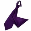 Purple Plain Satin Wedding Cravat and Pocket Square Set
