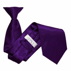 Purple Plain Satin Clip On Tie Purple Plain Satin Clip On Tie