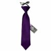 Purple Plain Satin Elasticated Tie For Boys