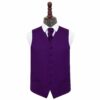 Purple Plain Satin Wedding Waistcoat and Cravat Set