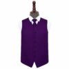 Purple Plain Satin Wedding Waistcoat and Tie Set