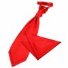 Red Plain Satin Wedding Cravat and Pocket Square Set
