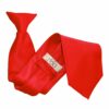 Red Plain Satin Clip On Tie