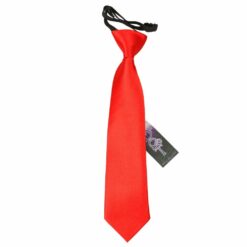 Red Plain Satin Elasticated Tie For Boys Red Plain Satin Elasticated Tie For Boys