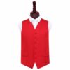 Red Plain Satin Wedding Waistcoat