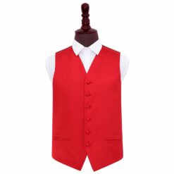 Men's Plain Red Satin Wedding Waistcoat