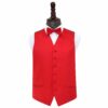 Red Plain Satin Wedding Waistcoat and Bow Tie Set