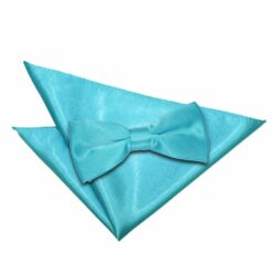 Robin's Egg Blue Plain Satin Bow Tie and Pocket Square Set Robin's Egg Blue Plain Satin Bow Tie and Pocket Square Set