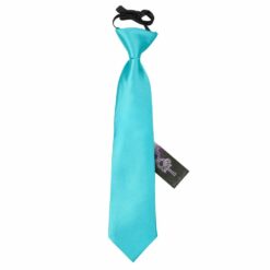 Robin's Egg Blue Plain Satin Elasticated Tie For Boys Robin's Egg Blue Plain Satin Elasticated Tie For Boys