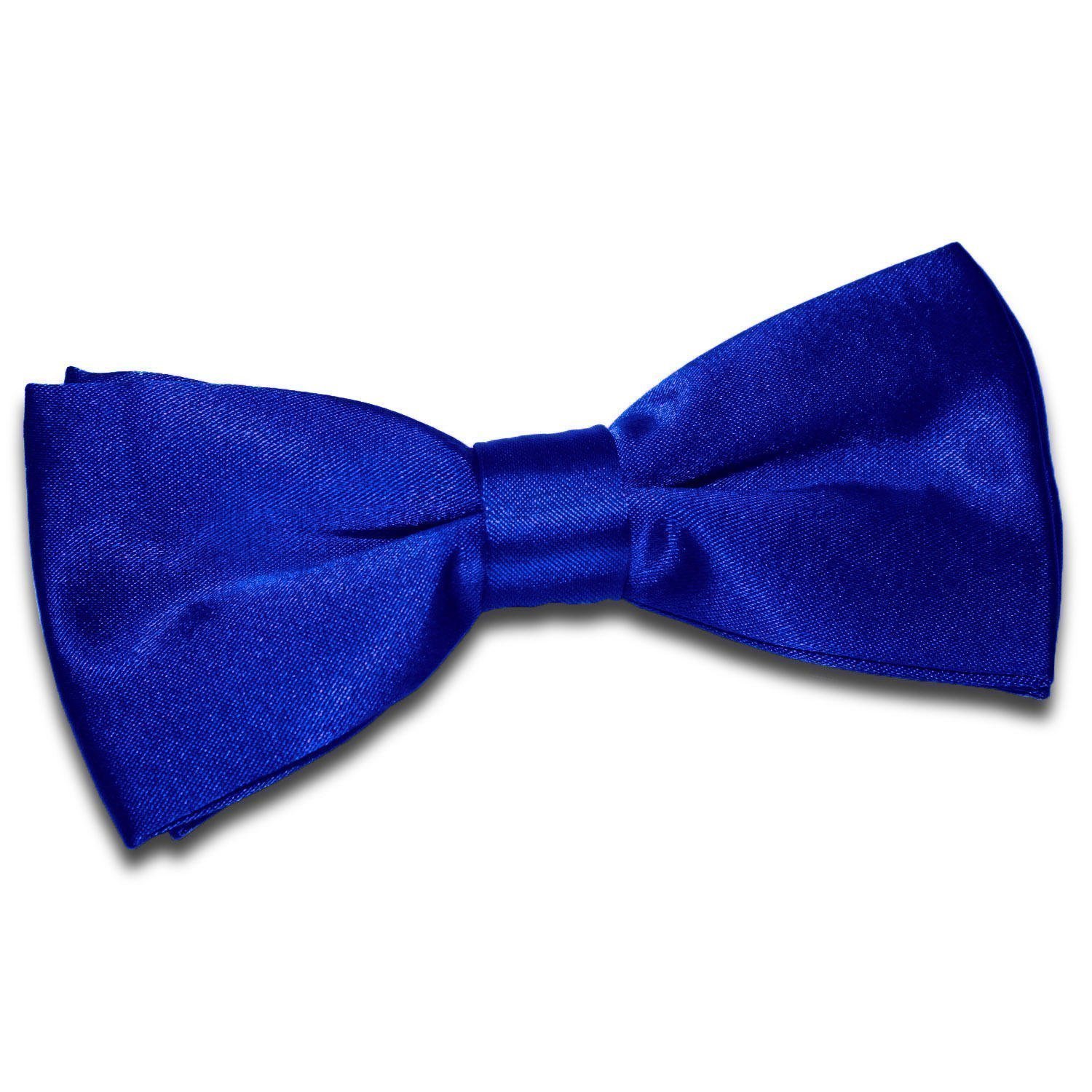 Men's Plain Royal Blue Satin Bow Tie