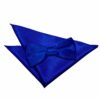 Royal Blue Plain Satin Bow Tie and Pocket Square Set