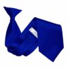 Royal Blue Plain Satin Clip On Tie