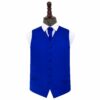 Royal Blue Plain Satin Wedding Waistcoat and Cravat Set