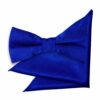 Royal Blue Plain Satin Bow Tie and Pocket Square Set for Boys
