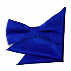 Royal Blue Plain Satin Bow Tie and Pocket Square Set for Boys Royal Blue Plain Satin Bow Tie and Pocket Square Set for Boys