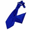 Royal Blue Plain Satin Wedding Cravat and Pocket Square Set for Boys