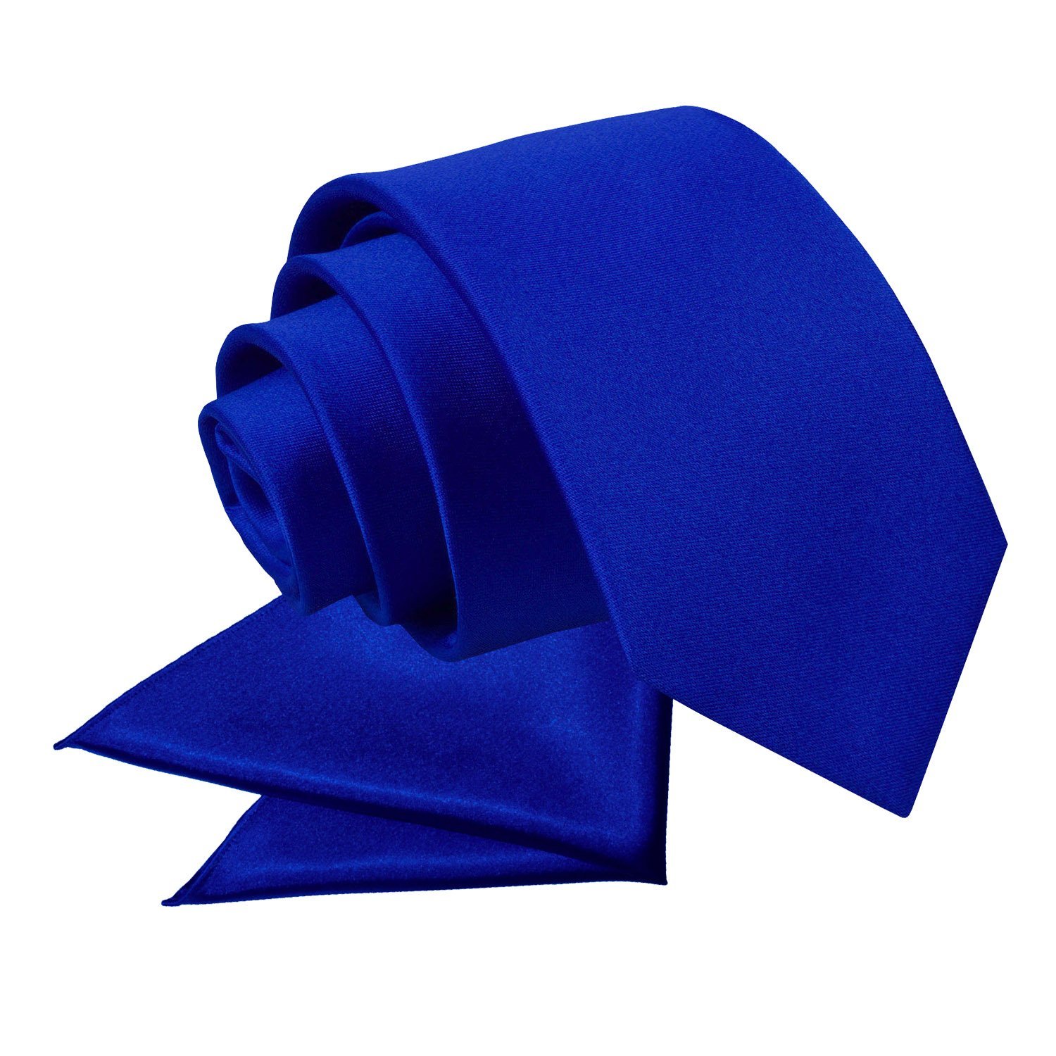 Men's Plain Royal Blue Satin Clip On Tie