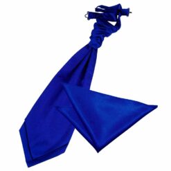 Royal Blue Plain Satin Wedding Cravat and Pocket Square Set Royal Blue Plain Satin Wedding Cravat and Pocket Square Set