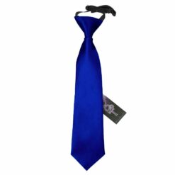 Royal Blue Plain Satin Elasticated Tie For Boys Royal Blue Plain Satin Elasticated Tie For Boys