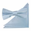 Dusty Blue Plain Satin Tie and Pocket Square Set