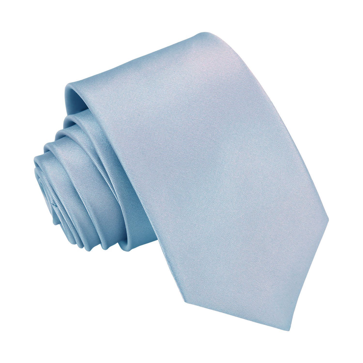 Dusty Blue Plain Satin Regular Tie for Boys