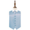 Dusty Blue Plain Satin Wedding Waistcoat and Cravat Set for Boys