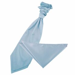 Dusty Blue Plain Satin Tie and Pocket Square Set