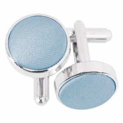 Dusty Blue Plain Satin Cufflinks Dusty Blue Plain Satin Cufflinks