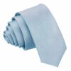 Dusty Blue Plain Satin Skinny Tie