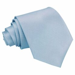 Dusty Blue Plain Satin Extra Long Tie