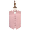 Dusty Pink Plain Satin Wedding Waistcoat and Bow Tie Set for Boys