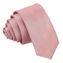 Dusty Pink Plain Satin Skinny Tie Dusty Pink Plain Satin Skinny Tie