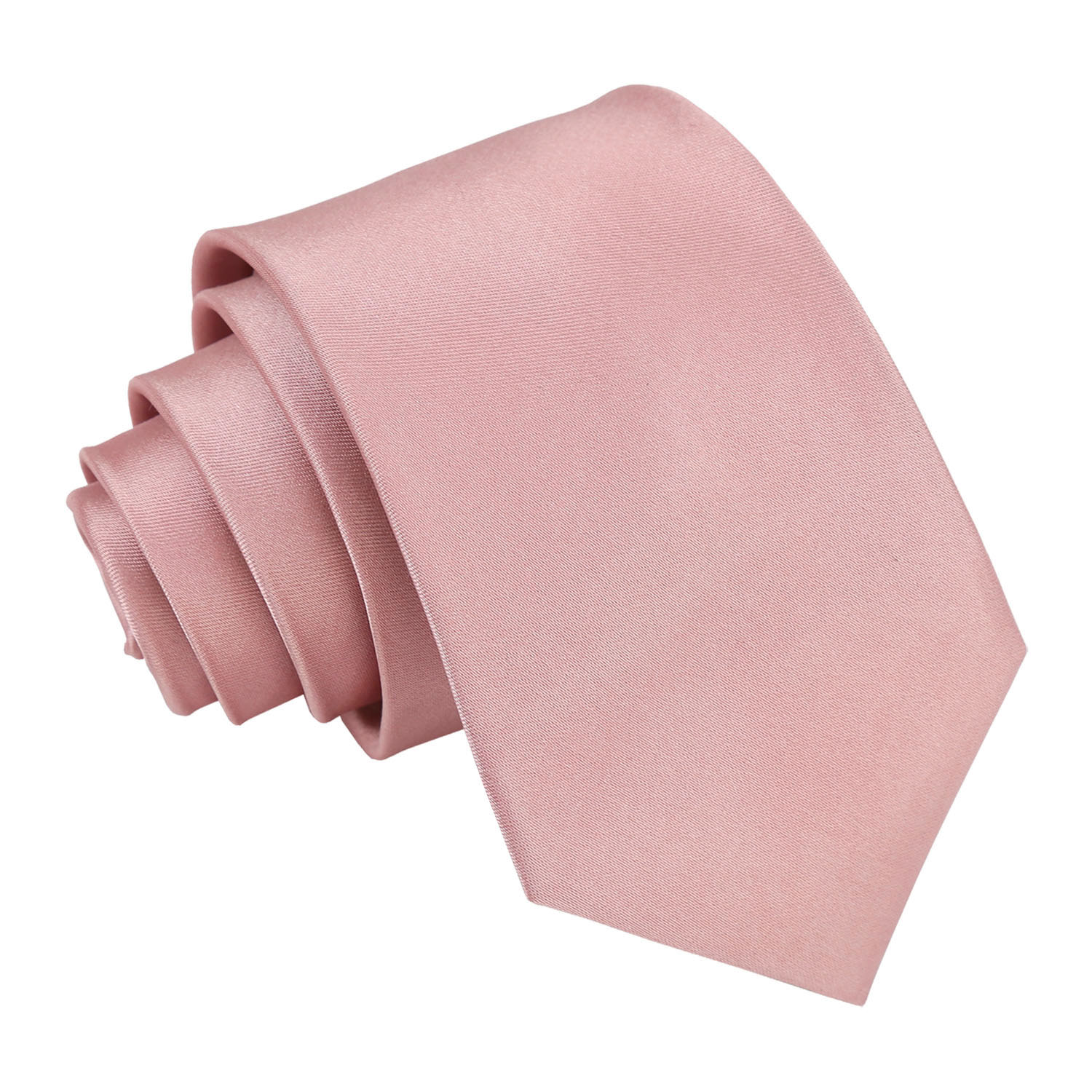 Men's Plain Dusty Pink Satin Clip On Tie