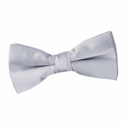 Silver Plain Satin Pre-Tied Bow Tie for Boys Silver Plain Satin Pre-Tied Bow Tie for Boys